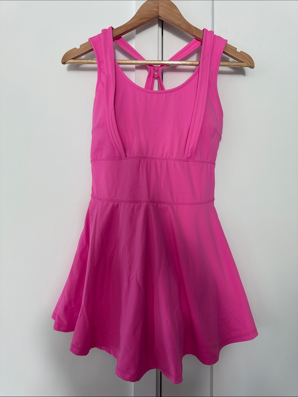 Bright Hot Pink Tennis or Golf Dress with Crossback Straps